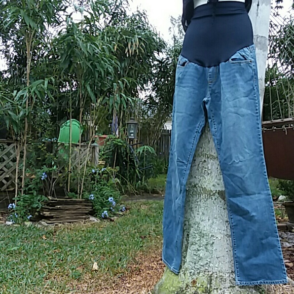 Jeans Capri Maternité Liz Lange Taille 14 - Bleu Denim - Taille Confortable - Occasion Très Bon État